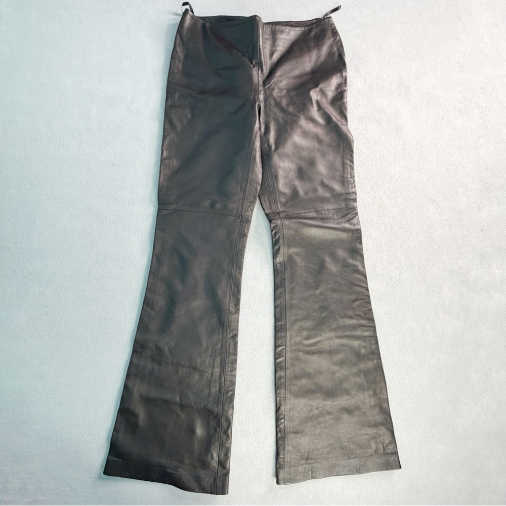 Anonymous John Carlisle Women’s 8 Brown Lamb Leather Pants Bootcut Fully Lined